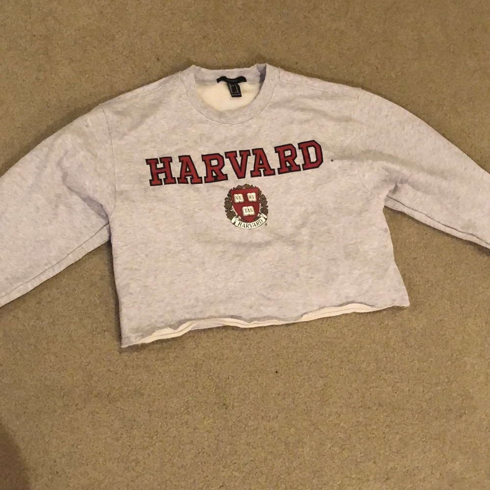 Forever 21 Harvard Cropped Sweatshirt